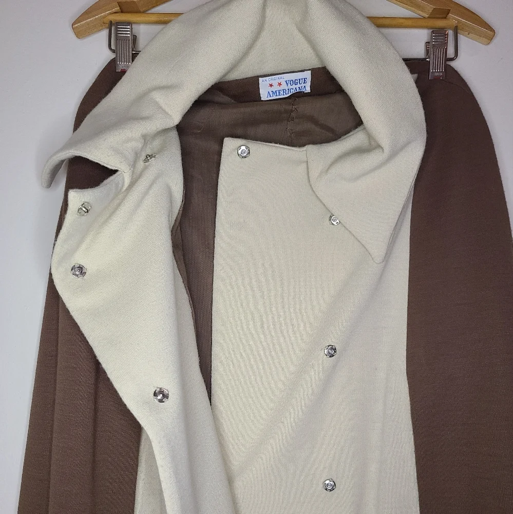 American Vintage woolblend colorblock brown and cream Cape